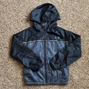 Under Armour Charcoal Hooded Full Zip Lightweight Windbreaker Boys size 7